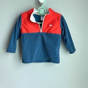 Carter's 18 Month Toddler Half Zip Orange and Blue Fleece Warm Pull-over Sweater